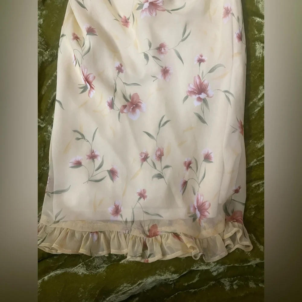 My Michelle Floral Flower yellow summer milk made dress cottage core ruffle - Picture 7 of 11